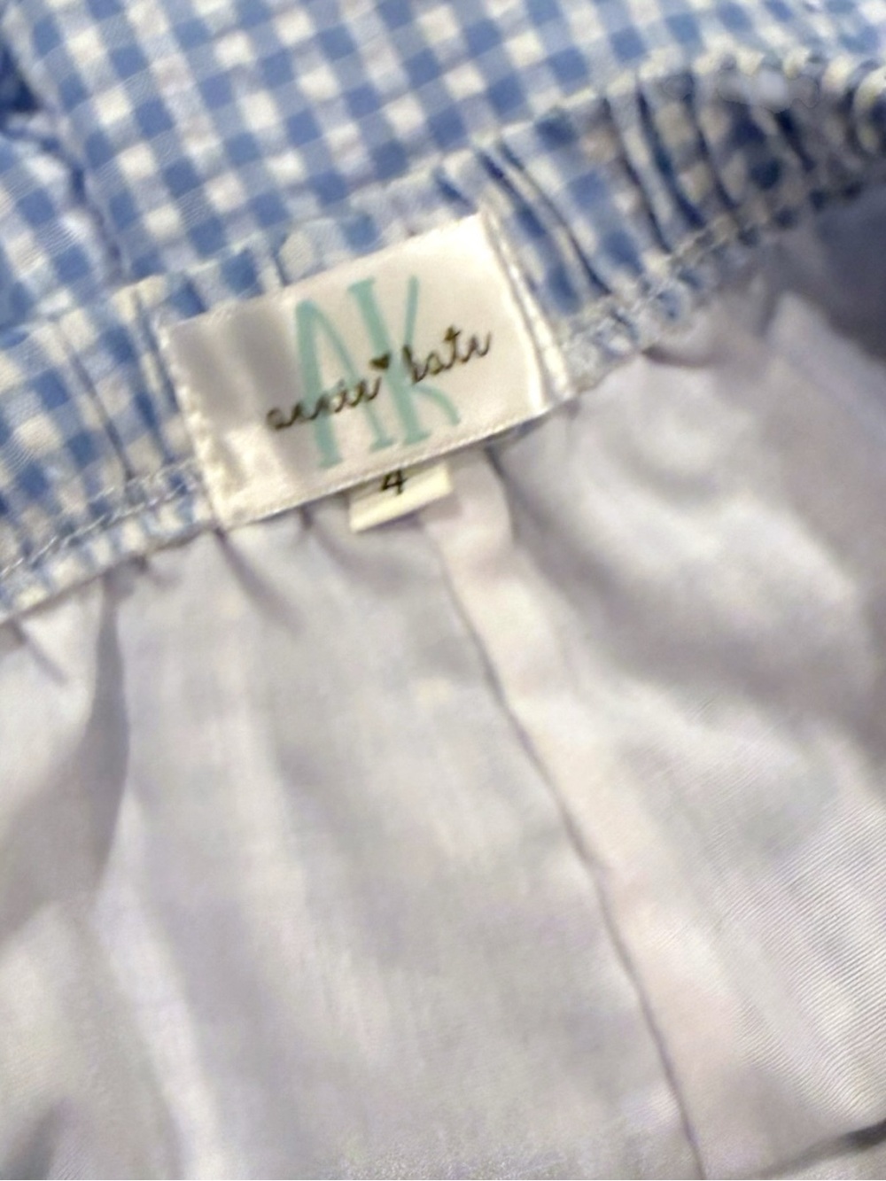 Annie Kate Boys Blue Gingham Pull-On Pants Size 4 NWT-Like 100% Cotton - Picture 3 of 3